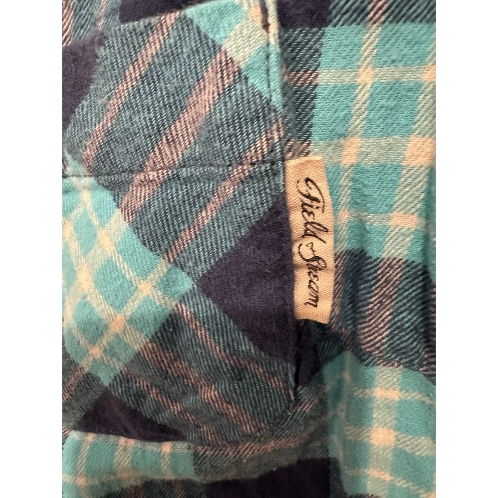 FIELD & STREAM Men's Flannel Long Sleeve Shirt Jacket Medium M Blue Plaid Rugged